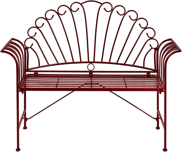 Gartenbank CAVINIA 125 cm Metall Burgunderrot