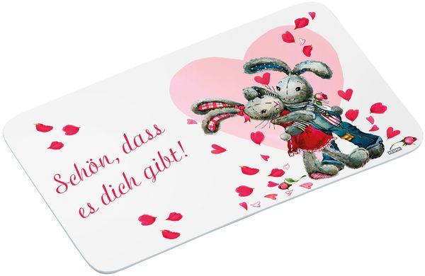 Kesper 91503 Frühstücksbrettchen Hasen -Schön, dass es dich gibt!- aus Melamin