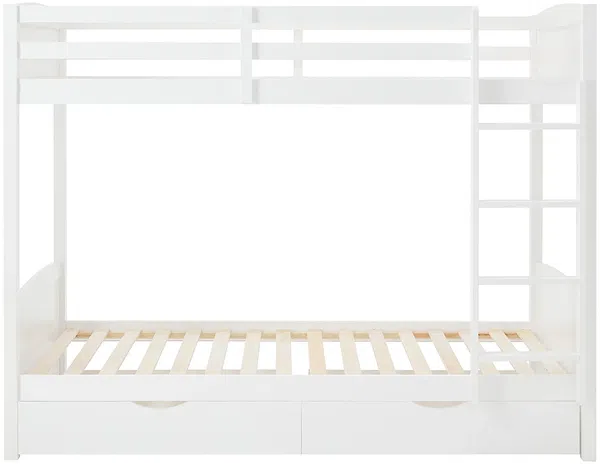 Vente-unique - LIMODARA Bett Holz, Platte Weiß - B 101,5 cm x H 162,5 cm x L 208 cm Bild 3