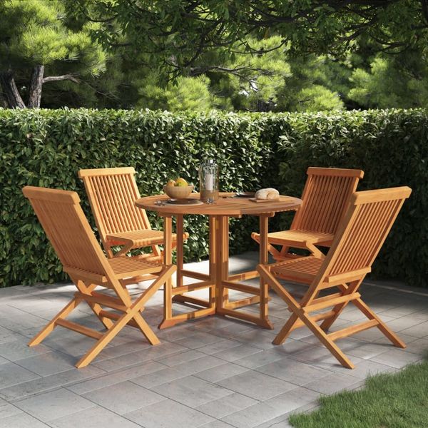 vidaXL 5-tlg. Garten-Essgruppe Klappbar Massivholz Teak 3096571
