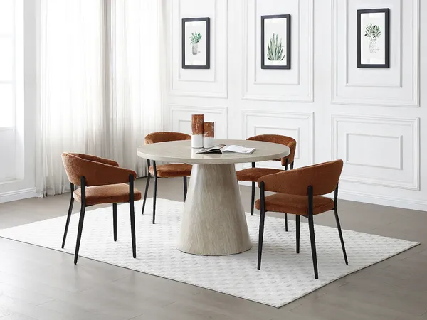 Vente-unique - LARIOZA Esstisch Holz, Platte Beige - B 120 cm x H 75,5 cm x L 120 cm