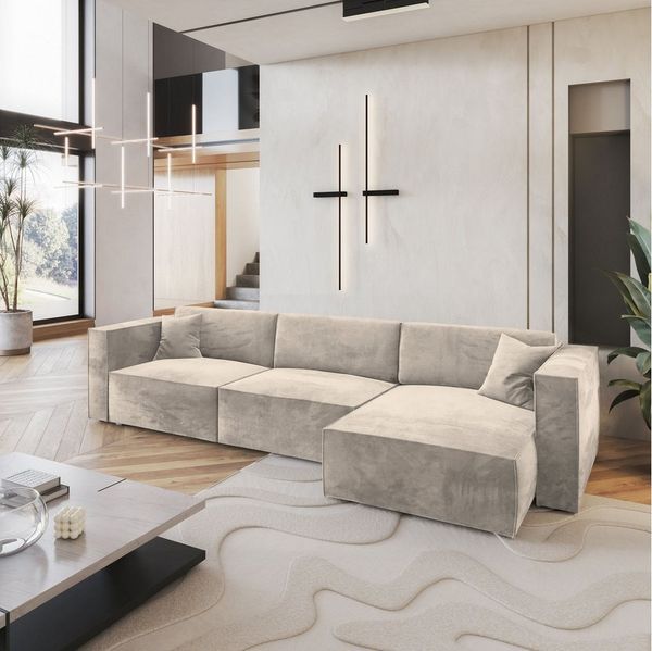 Masseno Ecksofa TOLMO mit Schlaffunktion L-Form, Sofa mit Bettkasten
