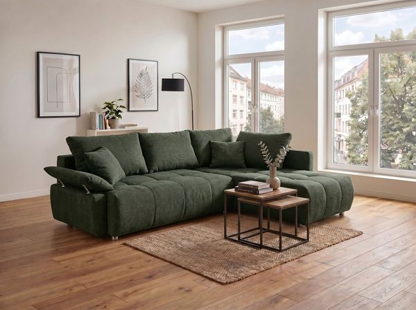 COLLECTION AB Ecksofa Funtastic, Breite 213 cm, mit Schlaffunktion, Bettkasten, Armverstellung und Bonnelfederkern