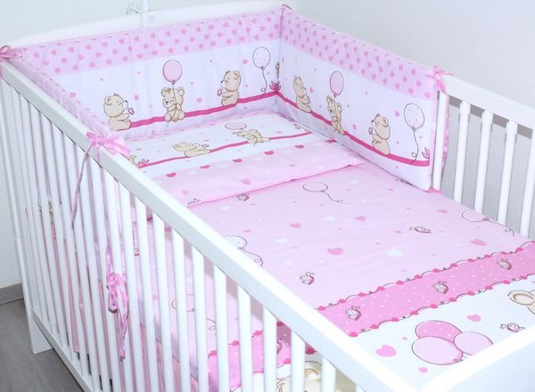 Primawela Babybettwäsche 3 teiliges Baby Bettset mit Bettwäsche und Nestchen für Bett 70x140 cm