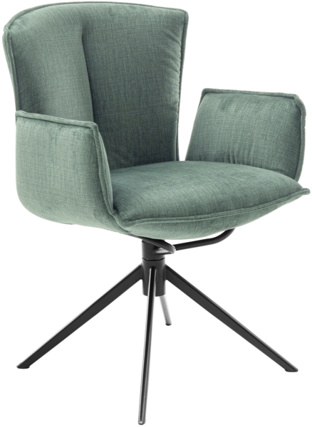 NALON 4-Fuß Stuhl - 2er Set - Pastellgrün / Mit Armlehnen