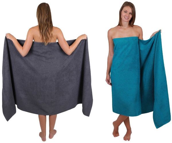 Betz Badetuch 2 Stück Badetücher groß XXL PALERMO Größe 100 x 200 cm, 100% Baumwolle (Set)
