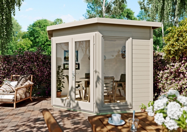 Fjordholz 5 Eck Gartenhaus Modell Abbie 28 Natur