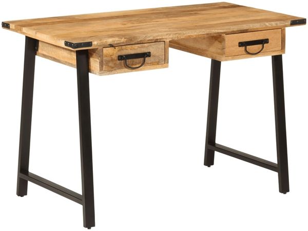 vidaXL Schreibtisch mit Schubladen 105x55x70 cm Massivholz Mango Eisen 372733