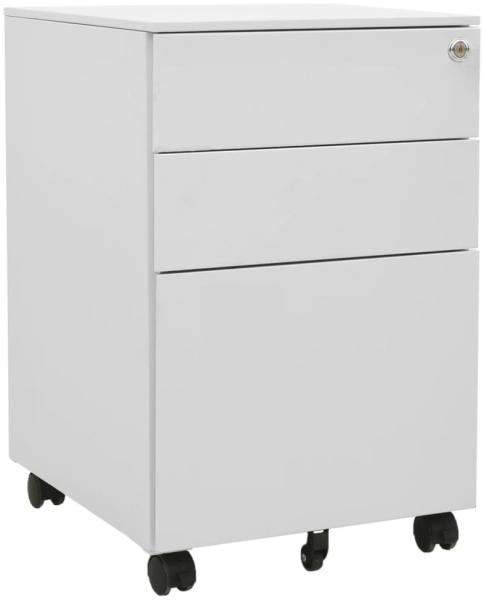 vidaXL Aktenschrank mit Rollen Hellgrau 39x45x60 cm Stahl 335979