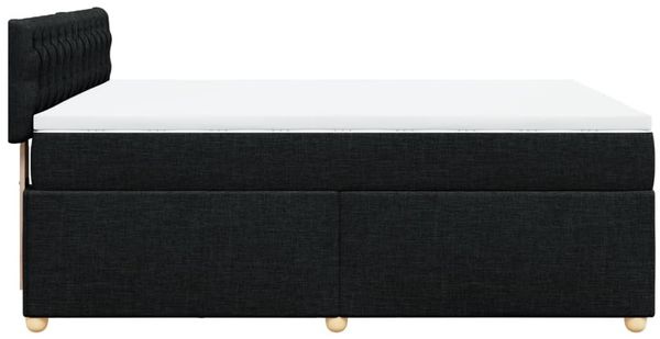 vidaXL Boxspringbett mit Matratze Schwarz 140x190 cm Stoff 3288984 Bild 7