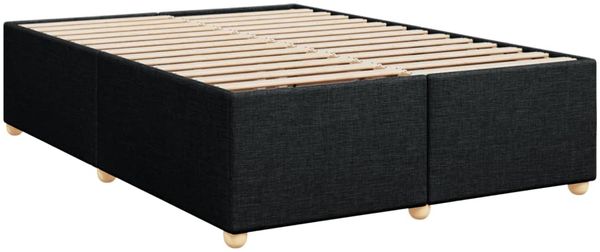 vidaXL Boxspringbett mit Matratze Schwarz 140x190 cm Stoff 3288984 Bild 9