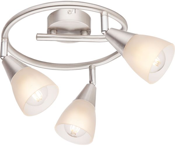 Deckenlampe, Spots beweglich, Nickel-matt, Glas