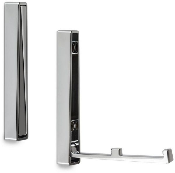 SO-TECH® Klapphaken BARI aus Metall, Höhen 80 - 120 mm, Lochabstände 32-70 mm, (1-St), 120 x 16 x 15 mm, Chrom glänzend, 1 Stück inkl. Schrauben
