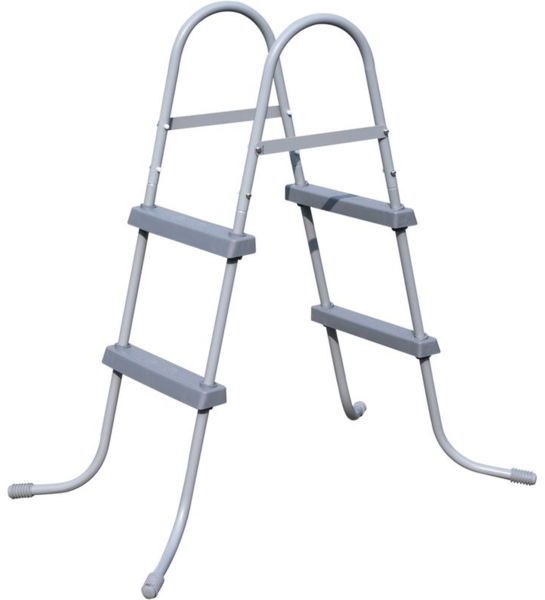 'Ems' Poolleiter, für Pools mit 116 cm Höhe, Stahl/Kunststoff Grau, 66 x 116 x 112 cm