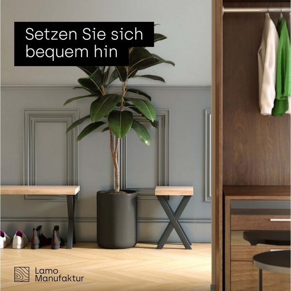 LAMO Manufaktur Sitzbank LSB Sitzbank (Komplett-Set, 3-Teilig), 40mm stake Massivholzplatte