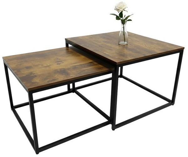 Relaxdays Satztisch 2er Set Industrial Design