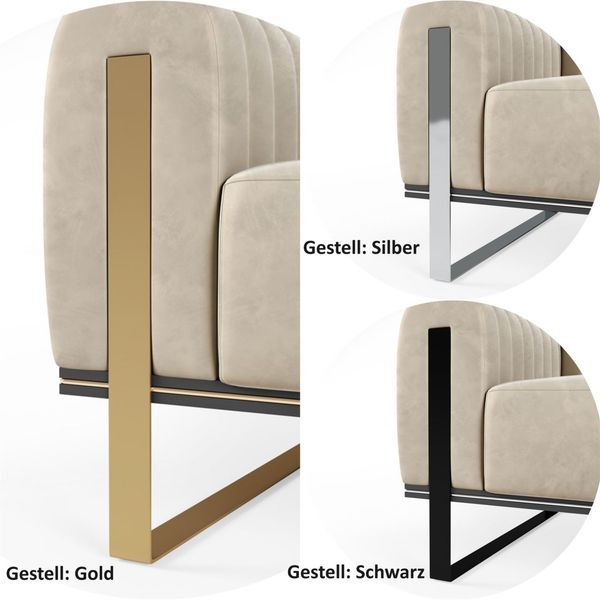 Sofa Designersofa VALERIE 2-Sitzer in Stoff Elisa Velvet Bordeauxrot Bild 6