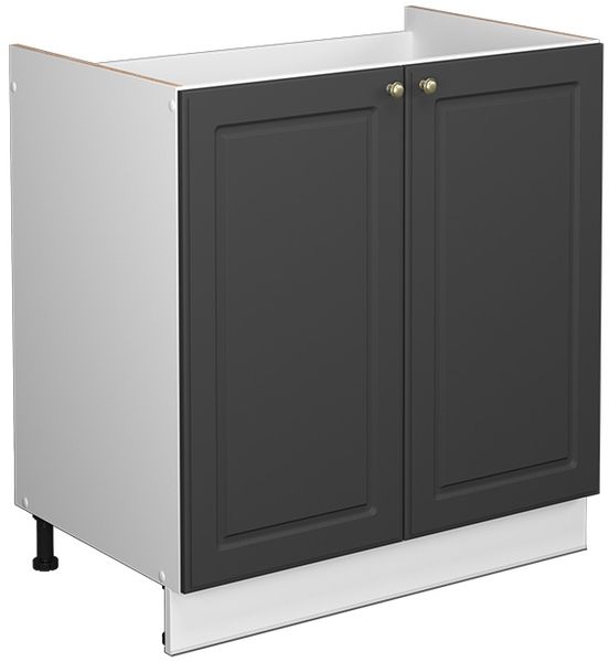 Spülenunterschrank Fame-Line Anthrazit-Gold 80 cm ohne Arbeitsplatte Vicco