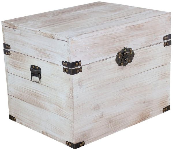 Kistenkolli Altes Land Allzweckkiste Holztruhe Elsa Shabby weiss Holzkiste mit Deckel Gesschenkekiste Hochz (Spar-Set, 1er Set)