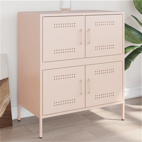 vidaXL Sideboard Rosa 68x39x79 cm Stahl 842953