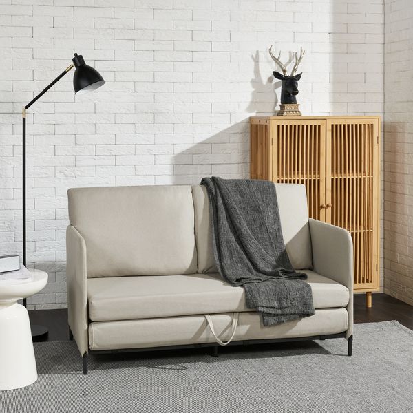 Schlafsofa Soini mit Liegefunktion Beige [en. casa]