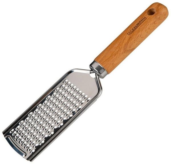 FACKELMANN Käsereibe Handreibe für Parmesan & Hartkäse, Edelstahlklinge, Holzgriff