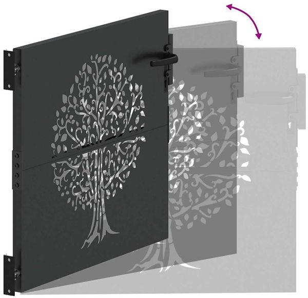vidaXL Gartentor Schwarz 85 x 100 cm Pulverbeschichteter Stahl 42015859 Bild 9