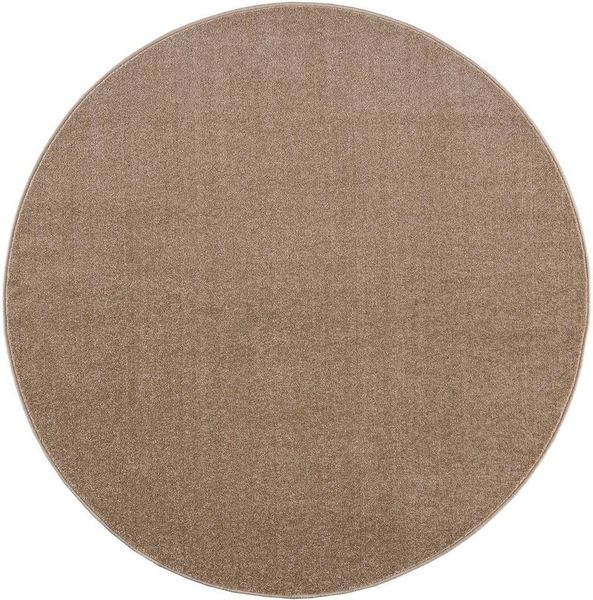 Sanat Teppich Uni, rund, Höhe: 13 mm, robuster Kurzflorteppich, große Farbauswahl