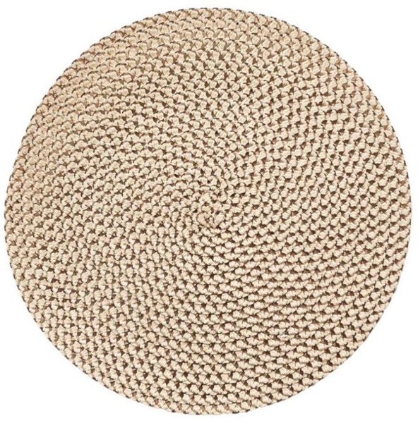 Macosa Home Platzset 4er Set Papierfaser rund 38 cm Tischset Beige Tischmatten, (Naturmaterial, 4-St, Teller-Unterlage Platzdeckchen Tischmatte), Platzmatten modern Boho Tischset Tisch-Untersetzer Bild 3