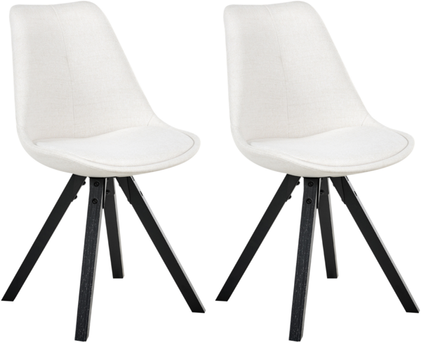 Esszimmerstuhl 2er Set HEDLEY Stoff Hellbeige