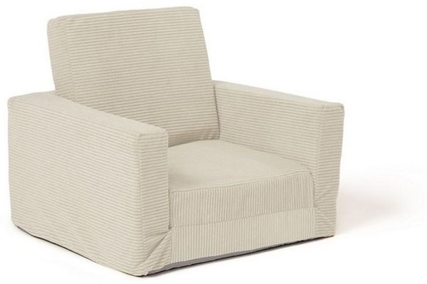 Kids Concept Kindersessel Kindersessel klappbar weiss 42x44x38cm, ausgeklappt 100cm für Kinder (Sessel fürs Kinderzimmer mit Bezgu aus Cordstoff)