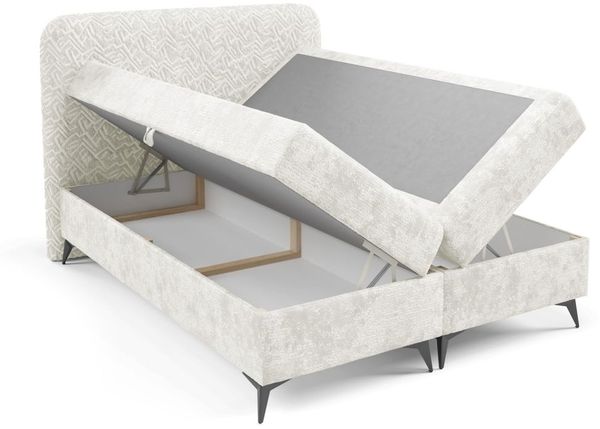 Boxspringbett Schlafzimmerbett TRIANA 160x200cm Stoff Trenza Creme Bild 3