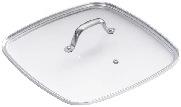 Kuhn Rikon Glasdeckel mit Edelstahl-Griff 27x27 cm