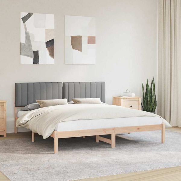 vidaXL Bettgestell mit gepolstertem Kopfteil Hellgrau 180 x 200 cm 878029