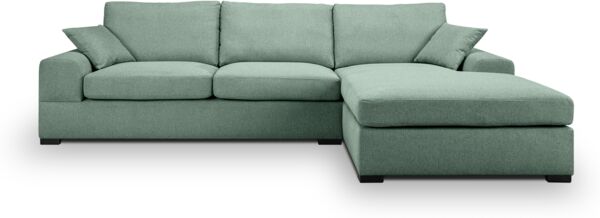 Ecksofa (B/H/T: 308x90x186 cm) in Petrol Bild 2