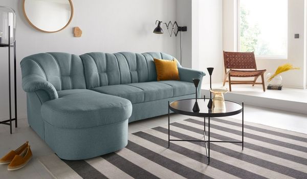 DOMO collection Ecksofa Papenburg, zeitlose Rückensteppung, elegante Formensprache, L-Form, in großer Farbvielfalt, wahlweise mit Bettfunktion, OTTOs Choice