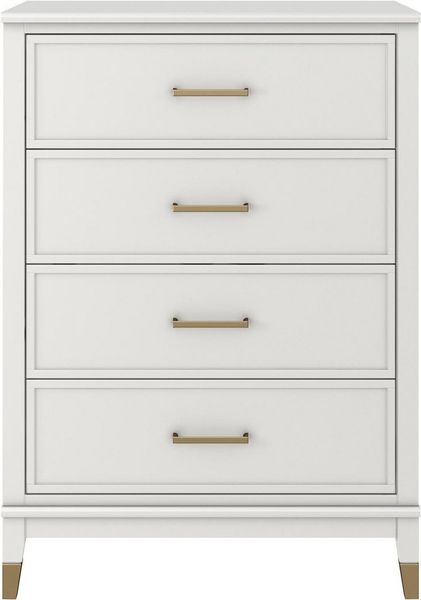 loft24 Kommode Westerleigh, Schubladenkommode mit 4 Schubladen, MDF, Griffe in goldfarben, 76 cm