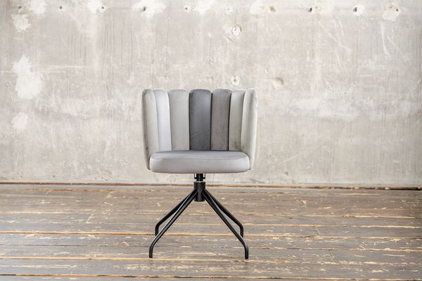 KAWOLA Esszimmerstuhl JADA Drehstuhl Velvet grau 79 x 55 x 58 cm