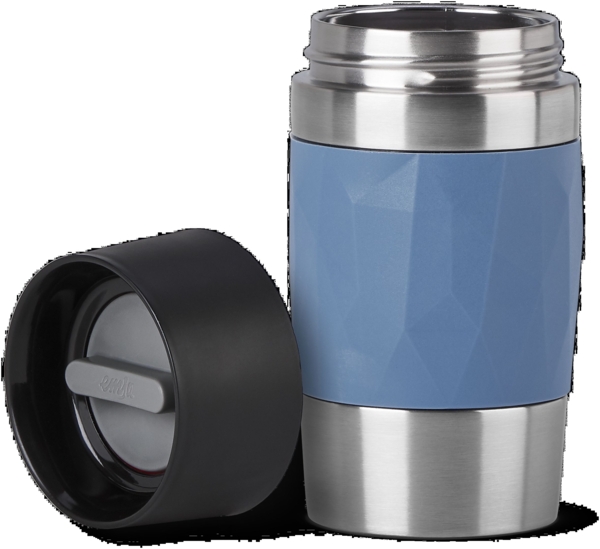 EMSA 'Travel Mug Compact' Thermobecher, Edelstahl, blau, 300 ml