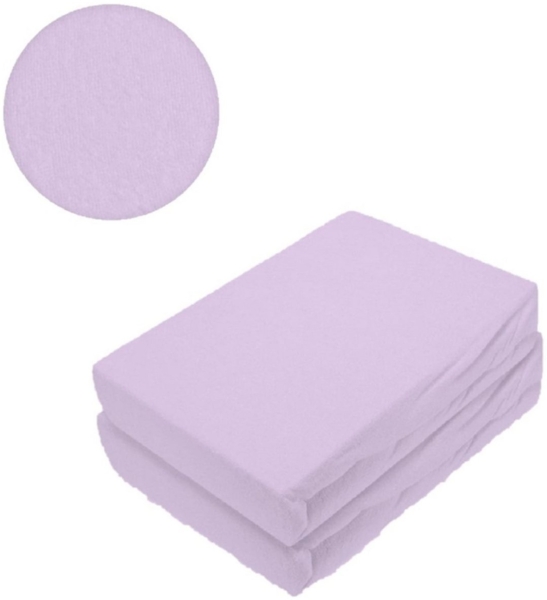 Doppelpack Frottee Spannbettlaken Premium Flieder 60 - 70 x 140 cm