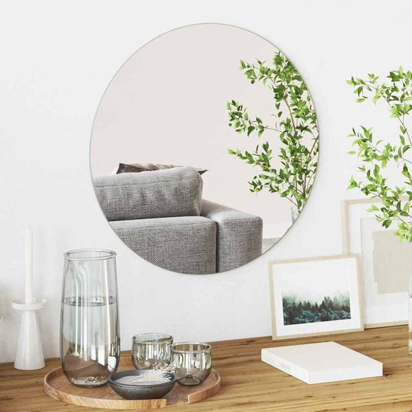 vidaXL Wandspiegel Rund Ø 50 cm Gehärtetes Glas 42023014