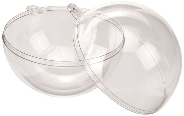 Glorex Kunststoff-Kugel Ø 12cm Transparent Kunststoffkugel Bastelkugel