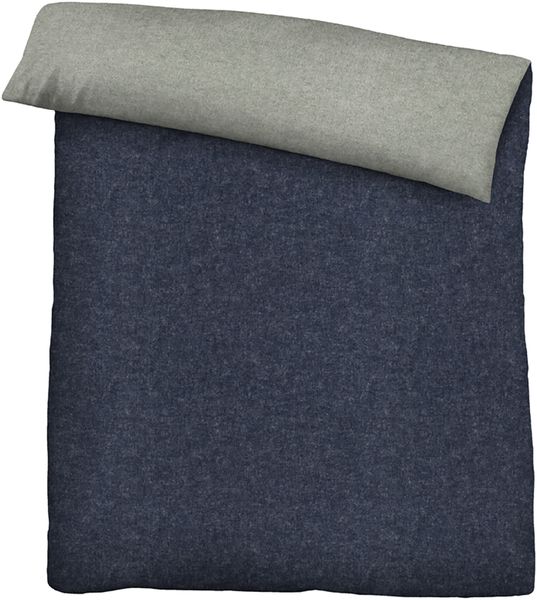biberna Melange-Flanell Bettwäsche 0840500 MELANGE UNI, marine, 1x 155x200 cm + 1x 80x80 cm