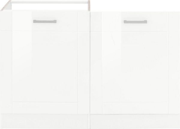 KOCHSTATION Spülenschrank KS-Tinnum 120 cm breit, MDF-Fronten, Metallgriffe, inklusive Einbauspüle