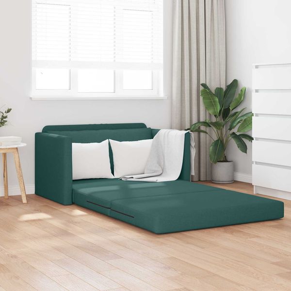 vidaXL Schlafsofa 110cm Dunkelgrün Stoff 4106695