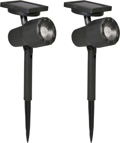 Luxform Gartenstrahler Solar-Erdspießleuchte - Salamanca -2 St - 20 Lumen, LED fest integriert, Einstellbarer Scheinwerfer und Solarpanel