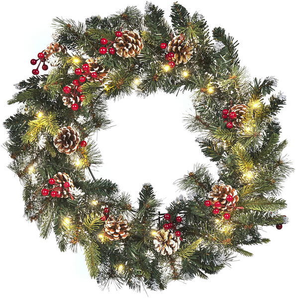 Weihnachtskranz LED PAIMIO Grün 60 cm