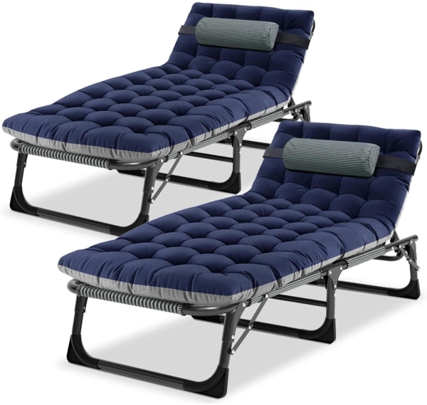 Klappbare Sonnenliege Gartenliege 68cm Breite 200kg Belastbarkeit mit Matratze