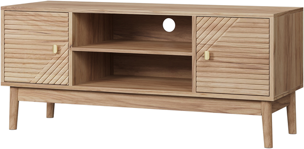 TV-Schrank 110 x 40 x 48 cm in Eichenfarbe, MDF mit Massivholzbeinen, Mid-Century-Farmhouse Bild 6