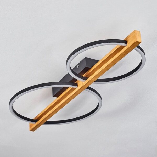 hofstein Deckenleuchte moderne Deckenlampe aus Metall/Holz/Kunststoff in Schwarz/Braun/Weiß, LED fest integriert, 3000 Kelvin, 28 Watt, 1050 Lumen, 3000 Kelvin Bild 4